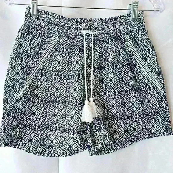 ✨Like New✨ Briggs Linen Blend Pull-On Shorts, Blue & White, Size XS - Picture 5 of 6